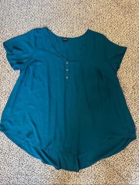 torrid Teal Short-Sleeve Scoop Top